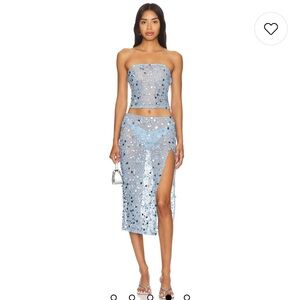 Retrofete mirage dusk blue top & skirt